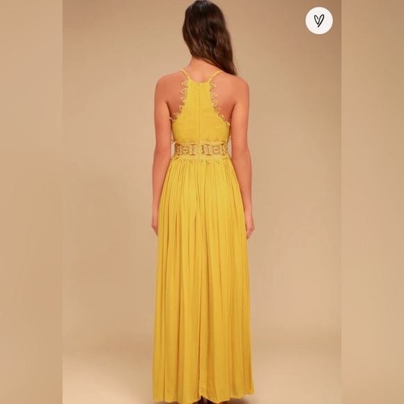 This is Love Mustard Yellow Lace Maxi Dress |Lulus - Picture 2 of 11